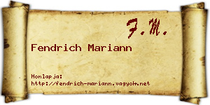 Fendrich Mariann névjegykártya